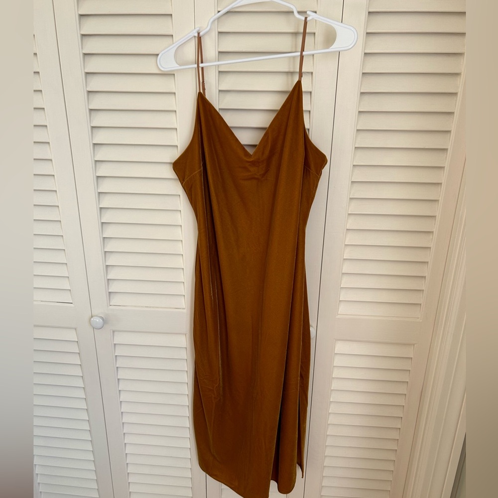 Good American Brown Slip Dress